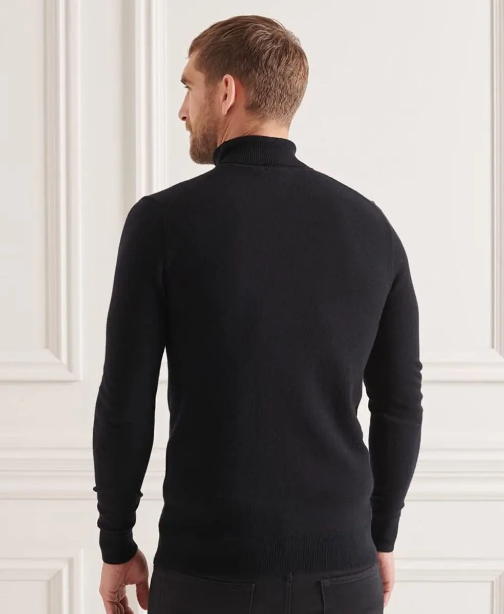 Superdry Studios Lambswool Roll Neck Jumper Black