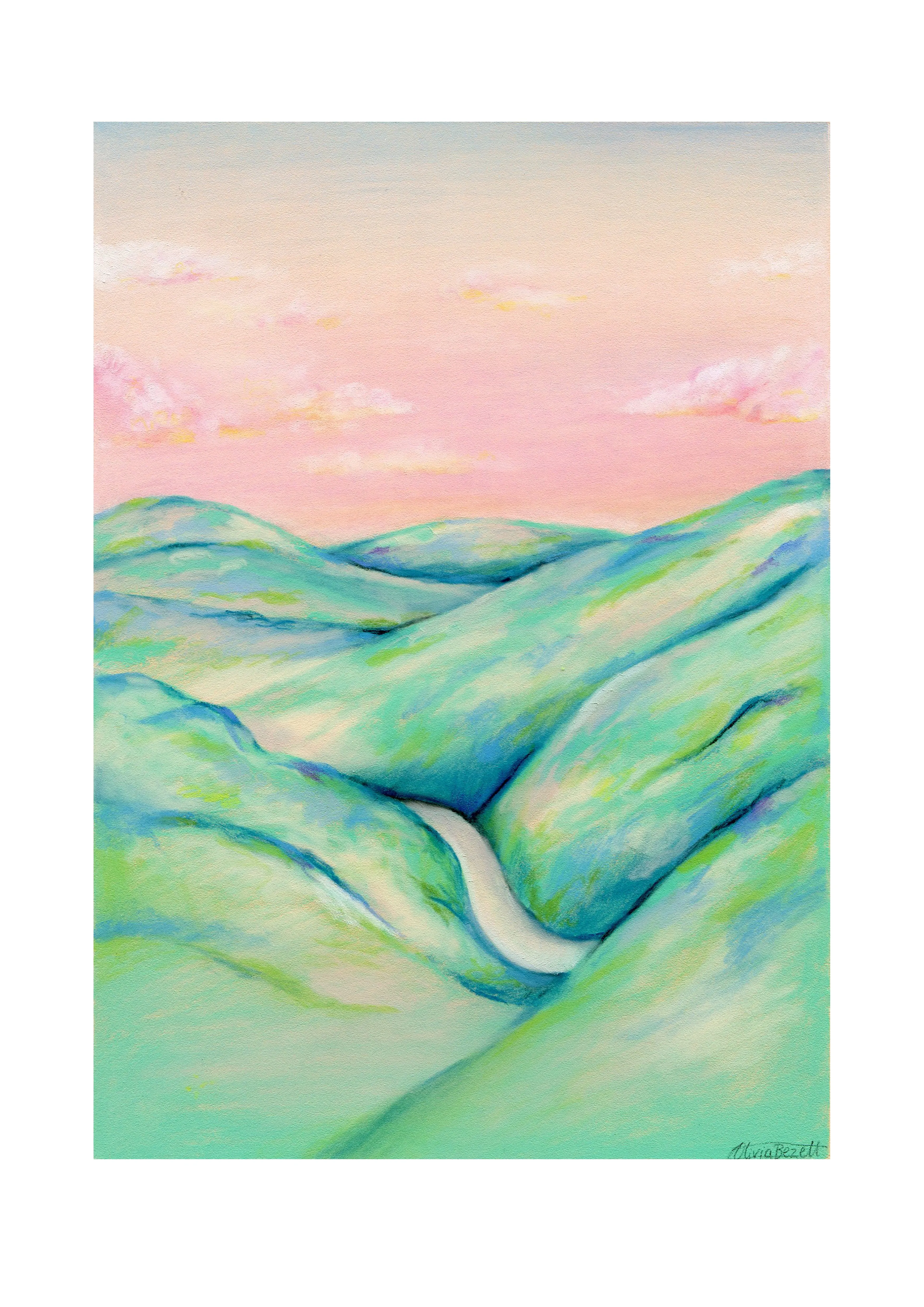 Teal Hills print