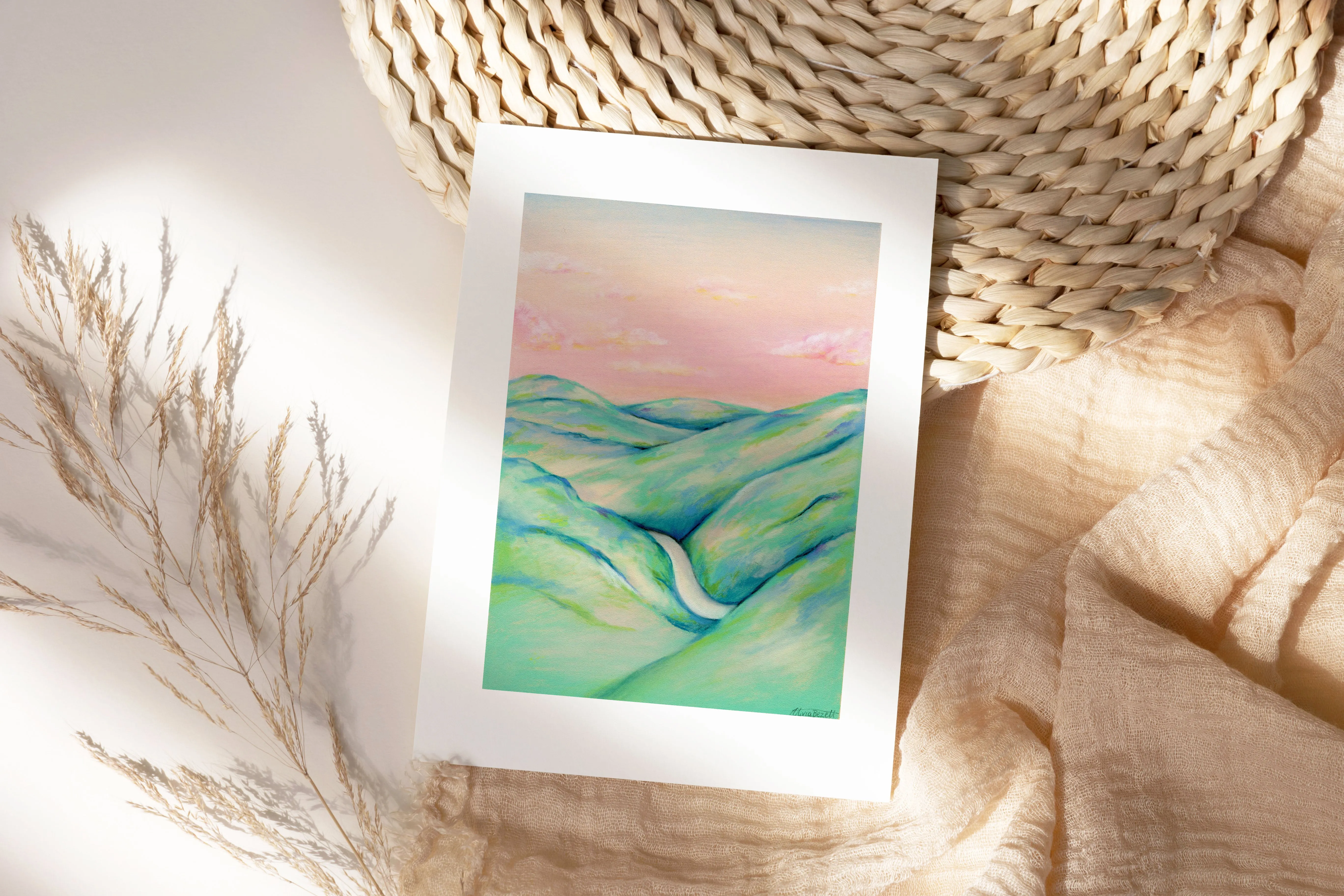 Teal Hills print