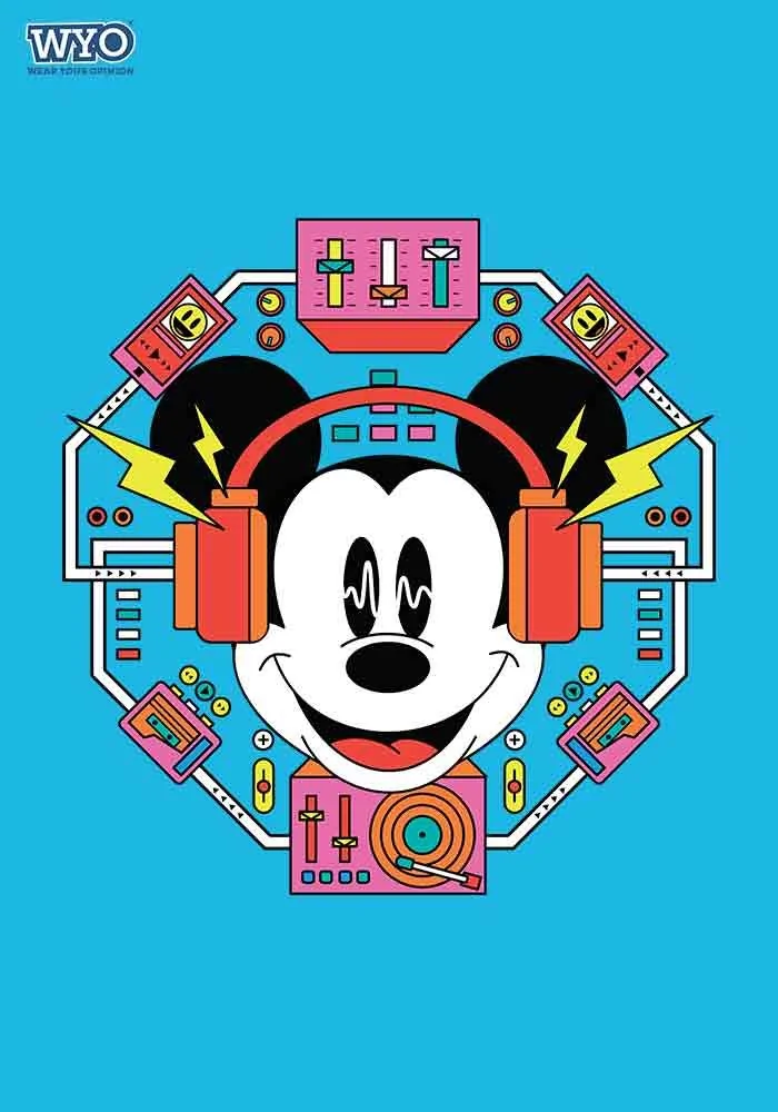 Techno Mickey Oversized T-Shirt