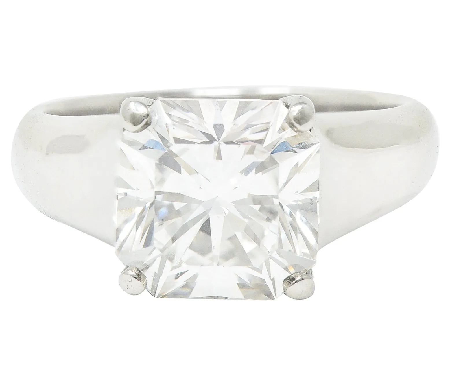 Tiffany & Co. 3.06 CTW Lucida Cut Diamond Platinum Solitaire Vintage Engagement Ring GIA