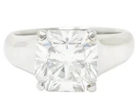 Tiffany & Co. 3.06 CTW Lucida Cut Diamond Platinum Solitaire Vintage Engagement Ring GIA