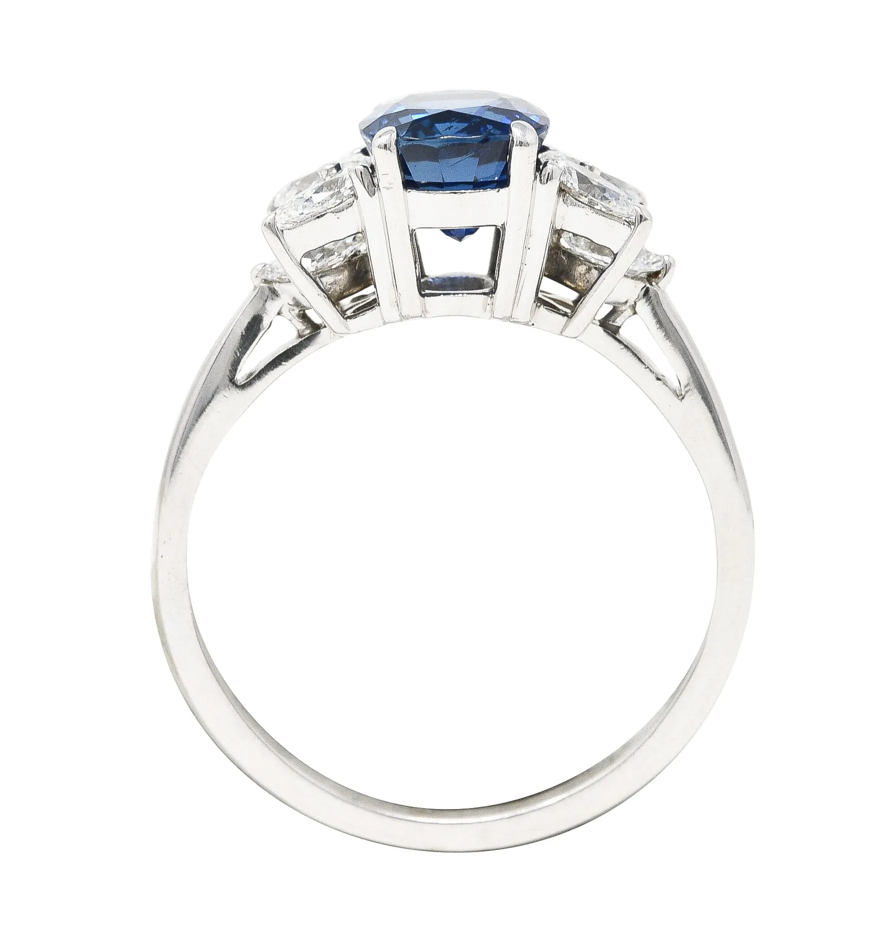 Tiffany & Co. 3.34 CTW Sapphire Marquise Pear Cut Diamond Platinum Victoria Vintage Ring