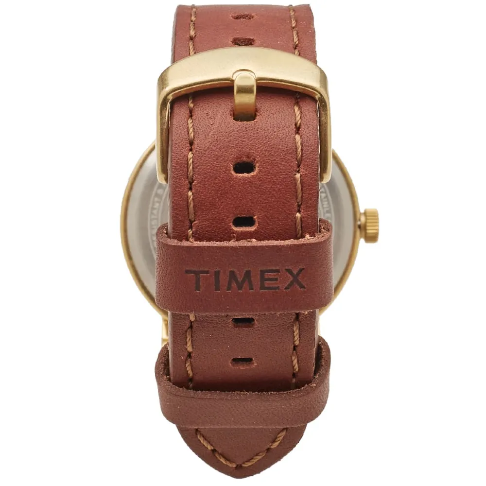 Timex Waterbury WatchGreen & Brown Leather