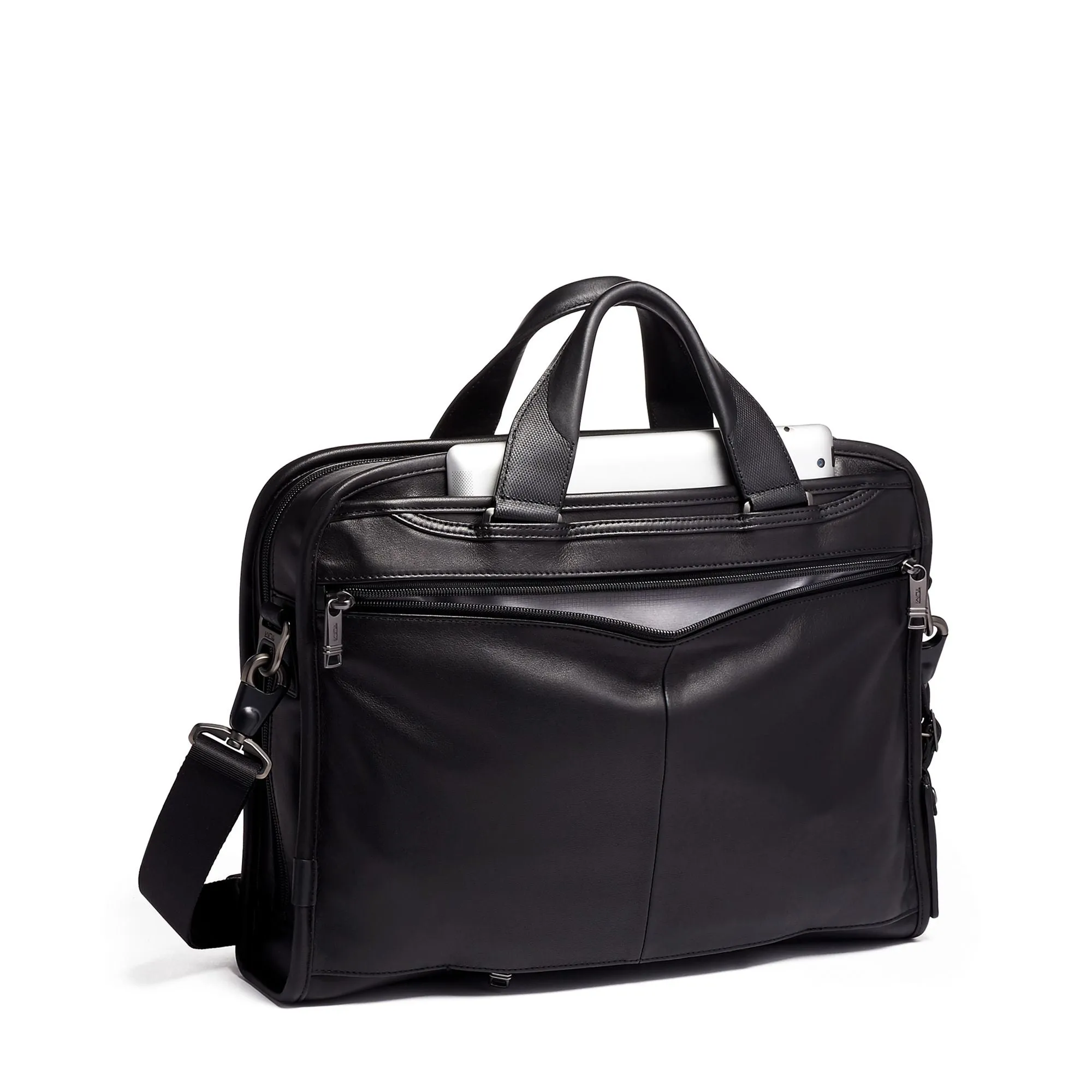 Tumi Organizer Portfolio Brief Leather 1173191041 Black Leather