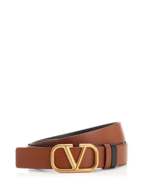 Valentino VLogo Plaque Buckled Belt