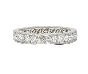 Van Cleef & Arpels French 1.50 CTW Diamond Platinum Vintage Bypass Eternity Band Ring