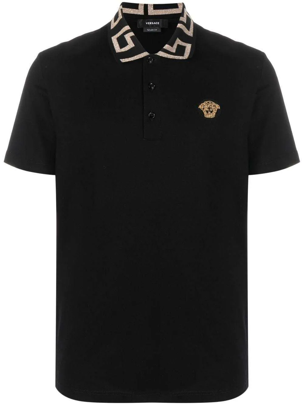 VERSACE  |Monogram Cotton Short Sleeves Logo Luxury Polos