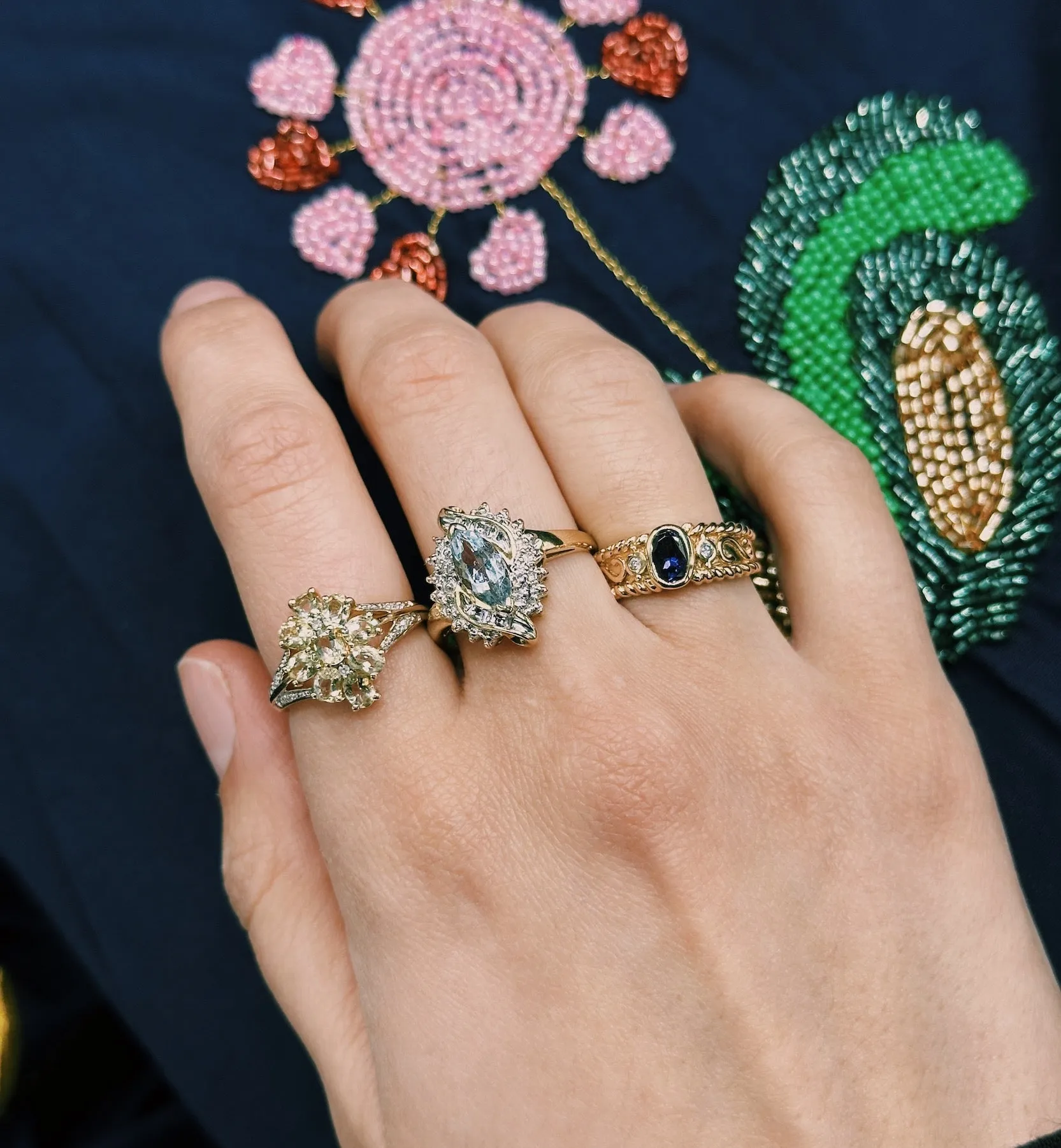 Vintage Citrine Buttercup Ring