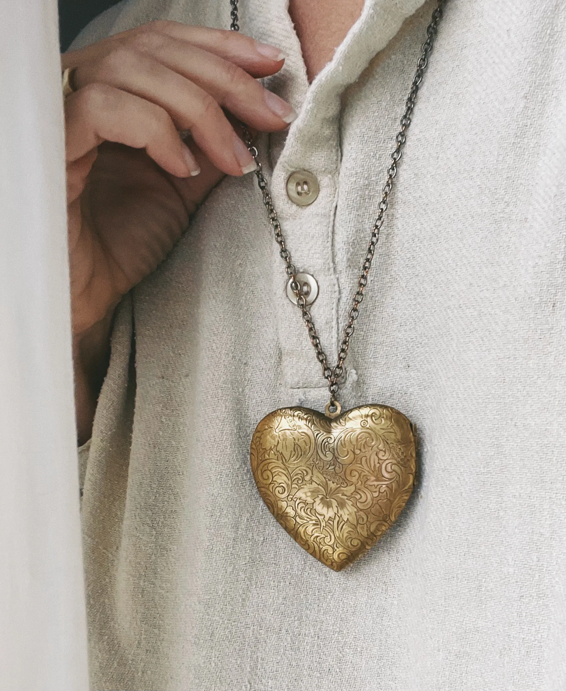 Vintage Engraved Heart Locket