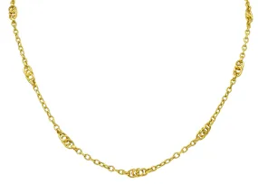 Vintage Italian 18 Karat Gold 30 Inch Long Chain Necklace