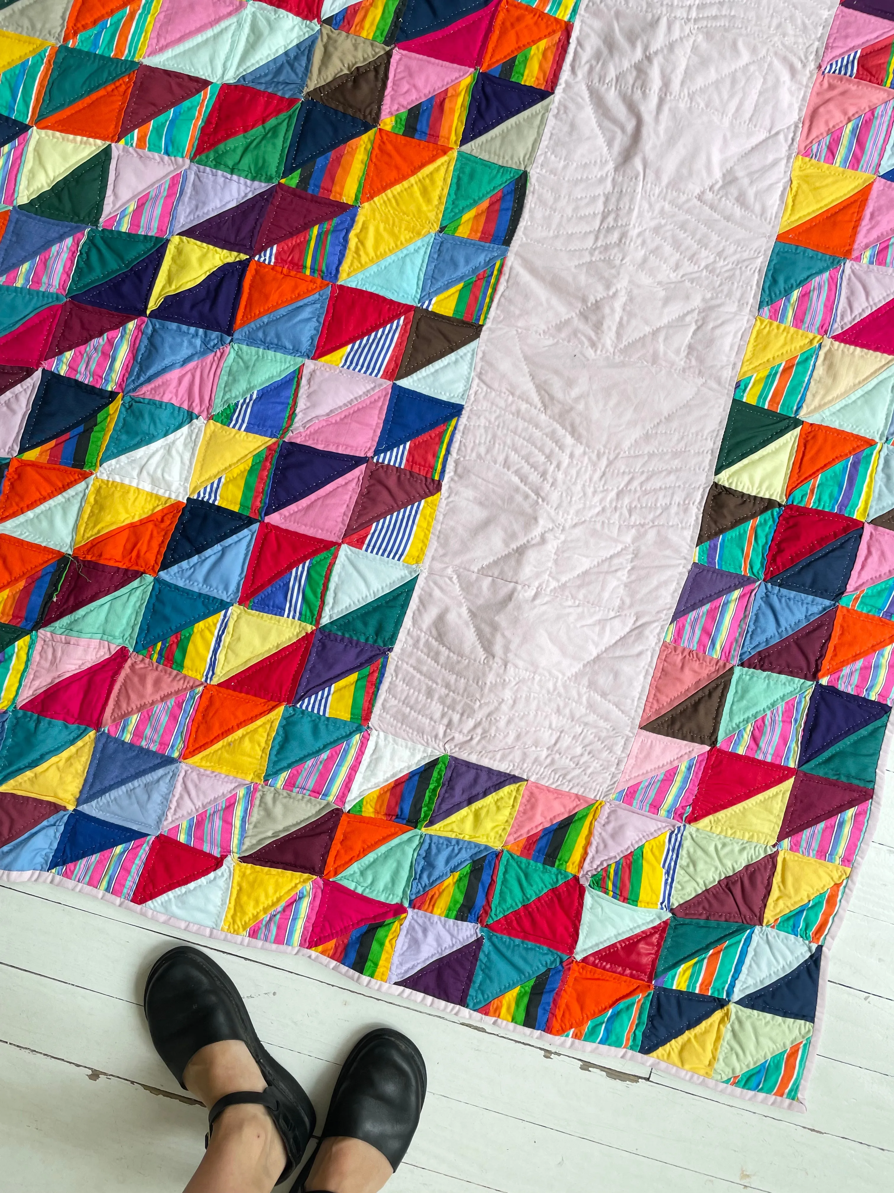 Vintage Rainbow Mosaic Quilt