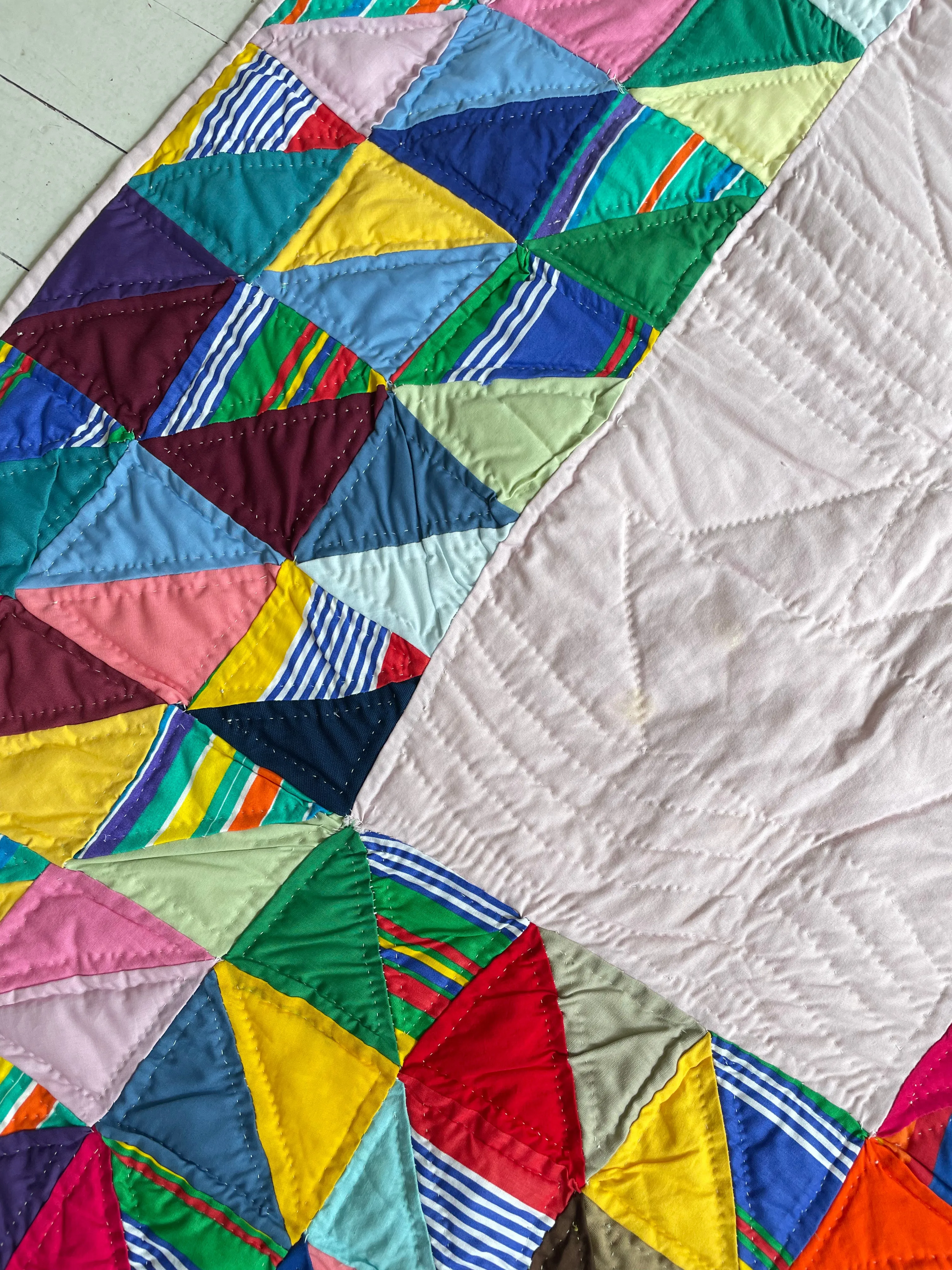 Vintage Rainbow Mosaic Quilt