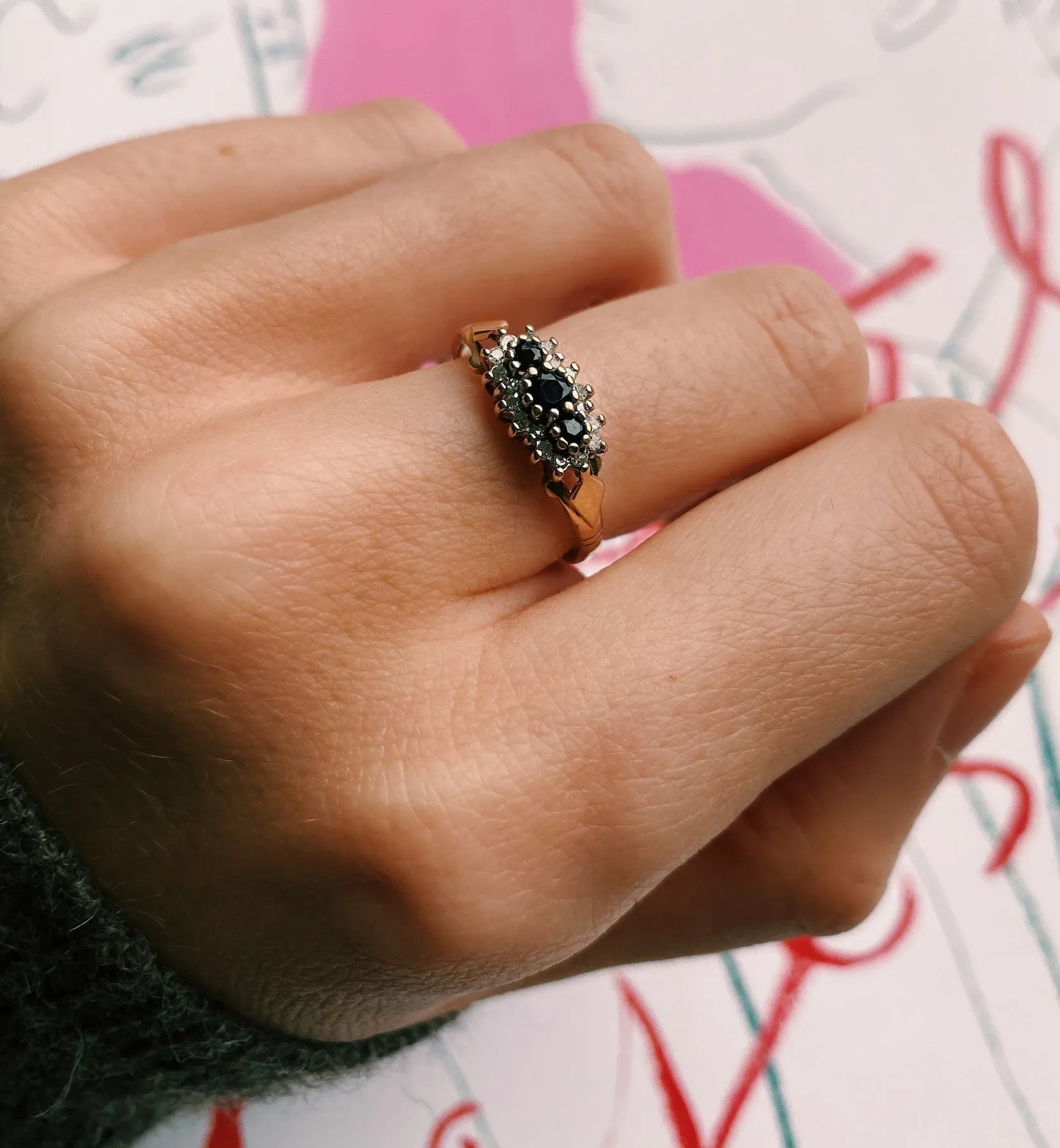 Vintage Sapphire And Diamond Lucid Sky Ring