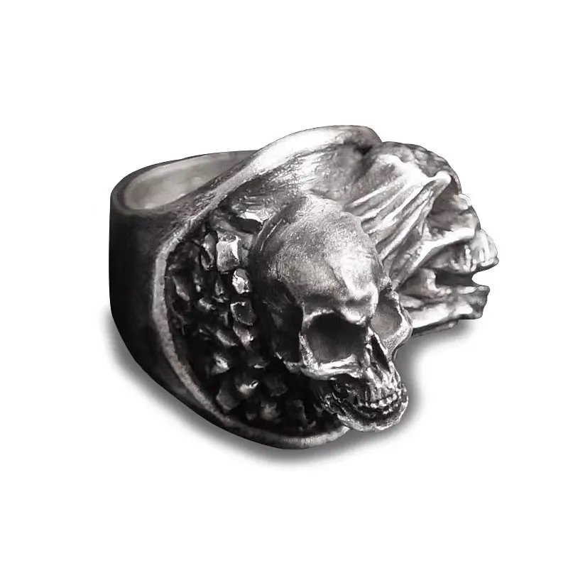 Vintage Stainless Steel Transforming Skull Ring