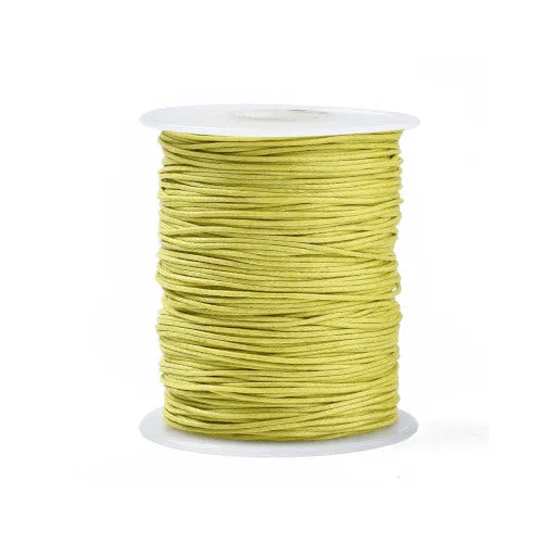 Waxed Cotton Cord, Yellow, 1mm