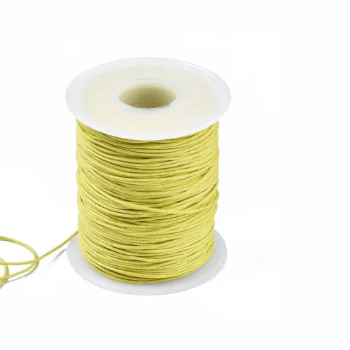 Waxed Cotton Cord, Yellow, 1mm