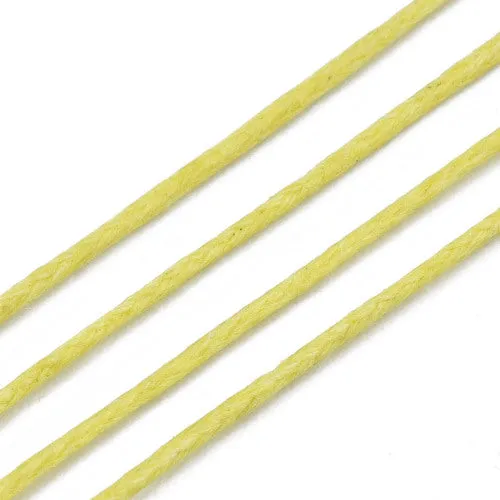 Waxed Cotton Cord, Yellow, 1mm