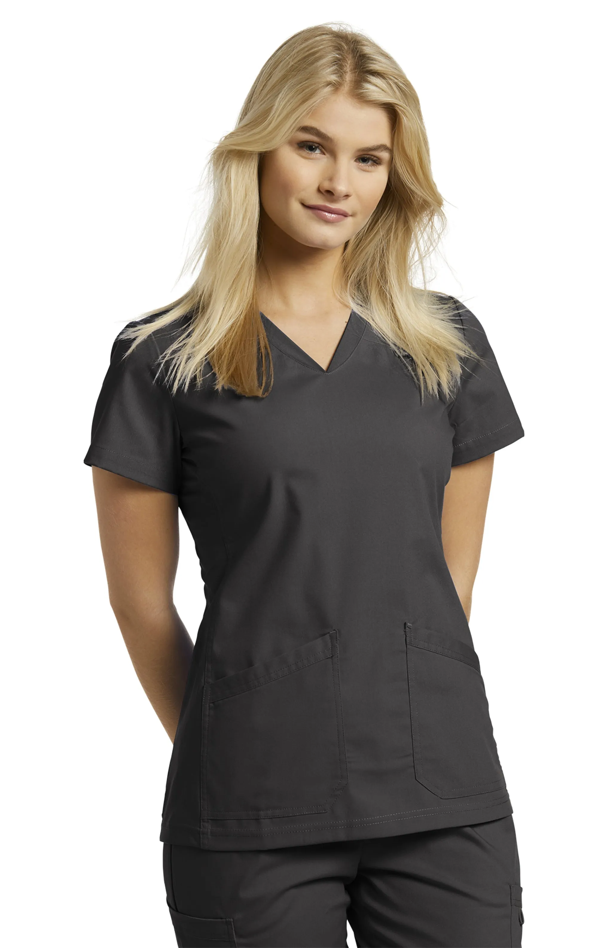 White Cross Women's Black V-Neck Scrub Top 644