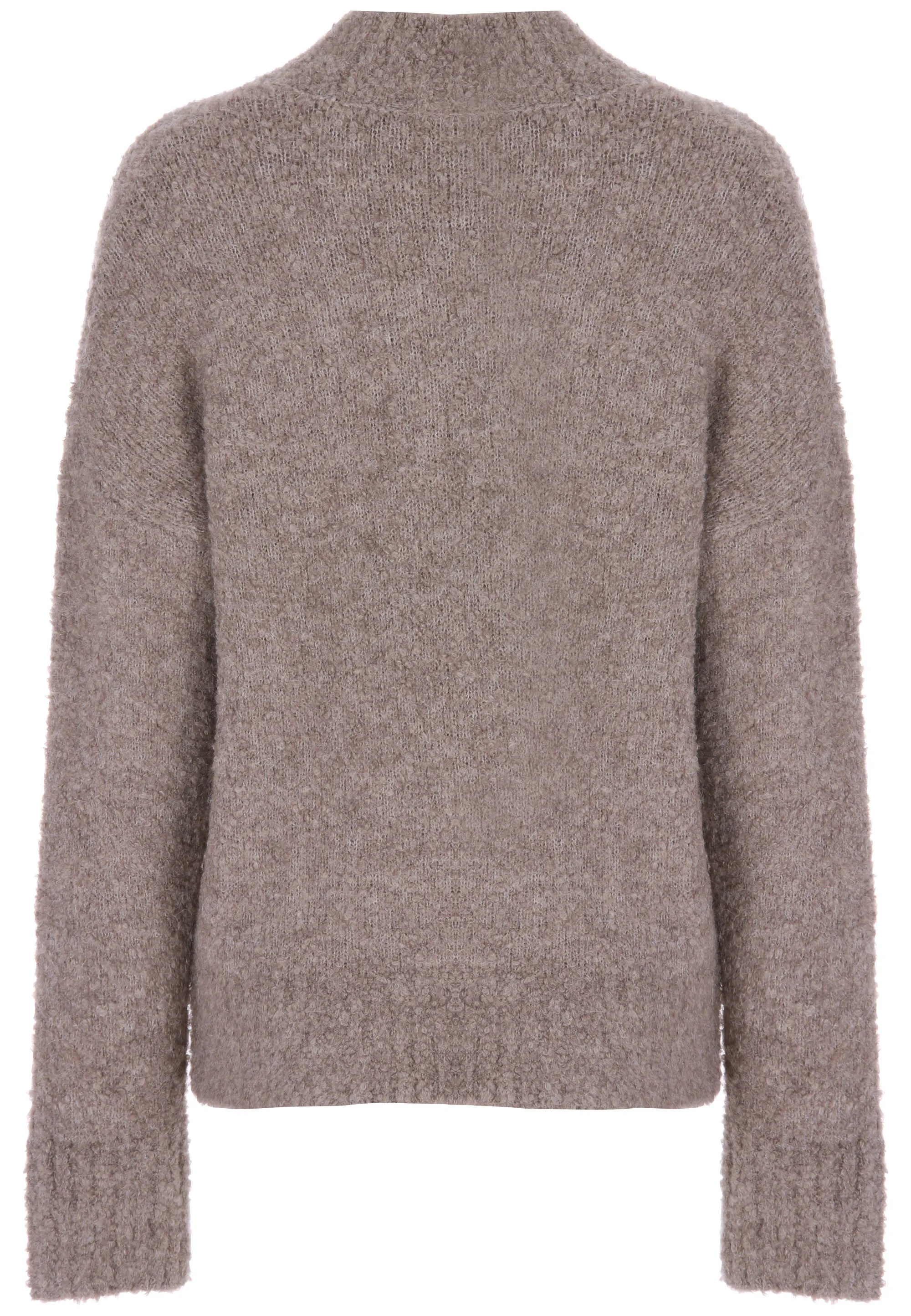 Womens Brown Boucle Knitted Jumper