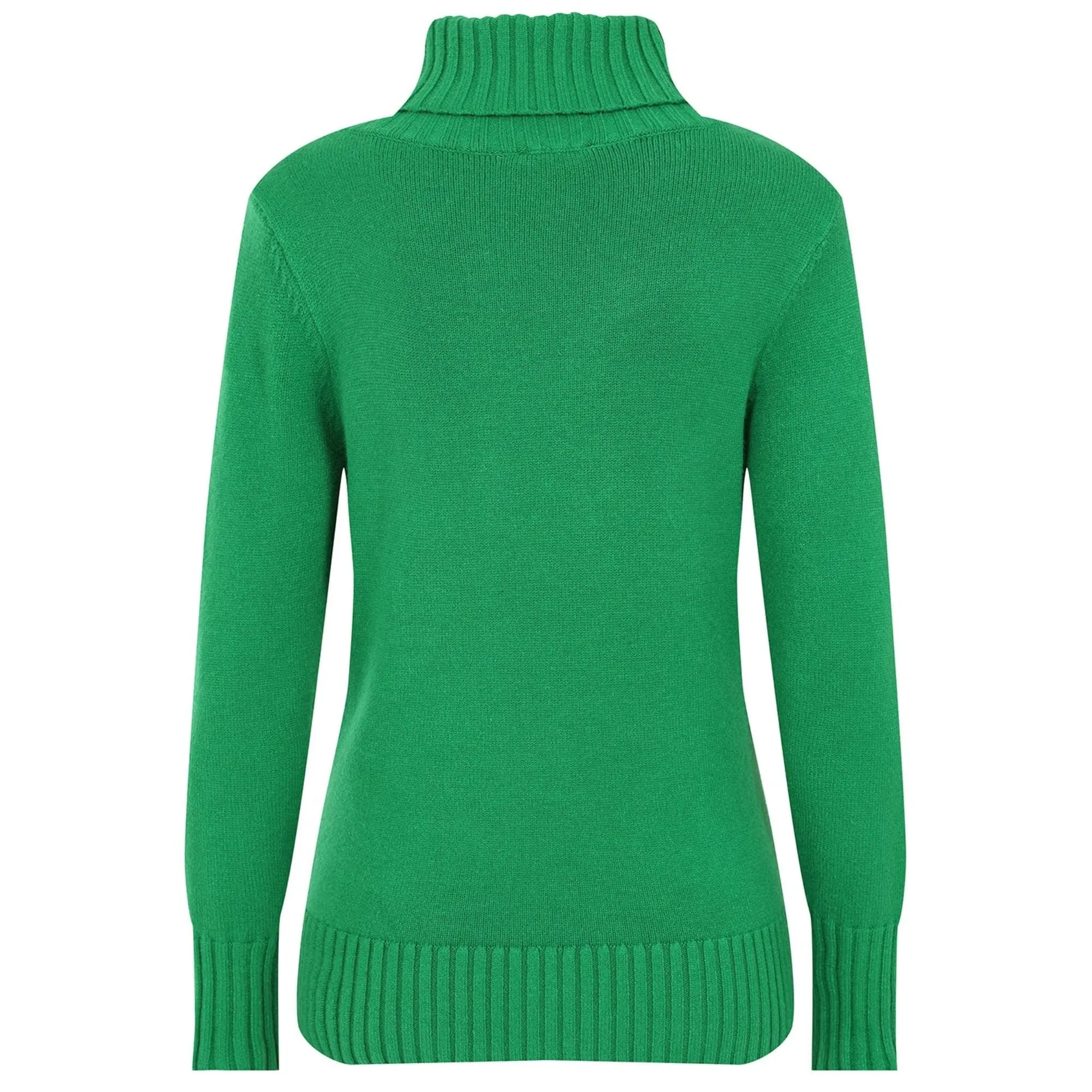 Womens Cable Roll Neck Jumper