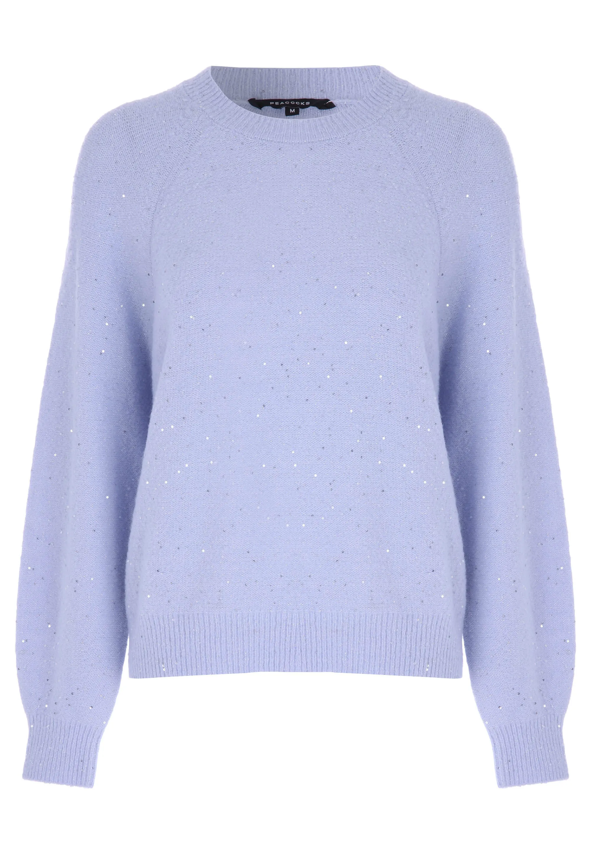 Womens Light Blue Sparkle Sequin Jumper