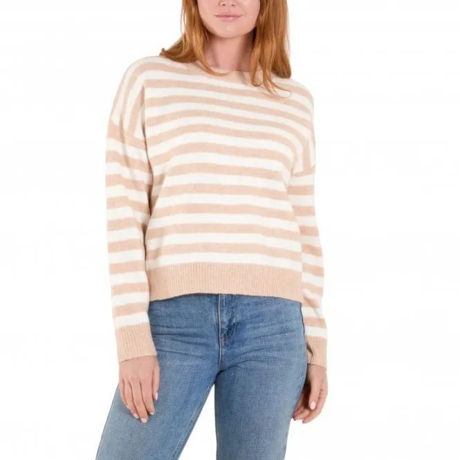 Womens Stripe Contrast Trim Jumper