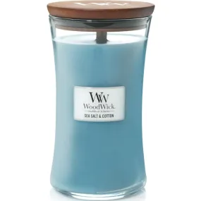 Woodwick Sea Salt + Cotton Large Candle Crackles As It Burns 610G Hourglass