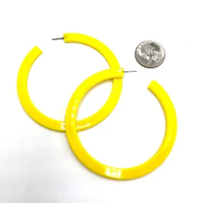 Yellow Acrylic Bangle Hoops